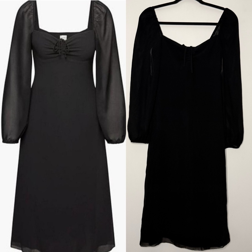 ARITZIA WILFRED Jaqueline Cottagecore Fairycore Lolita Goth Mesh Midi Dress